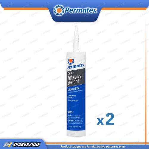 2 x Permatex Clear Adhesive Sealants Silicon RTV Cart 311G Waterproof & Flexible