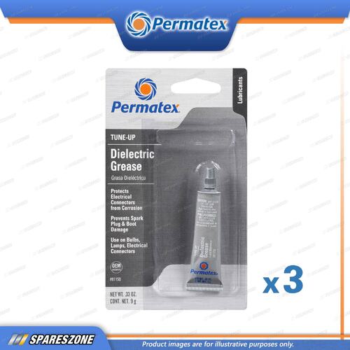 3 x Permatex Dielectric Tune-Up Greases 9.4G Protects Electrical Connections