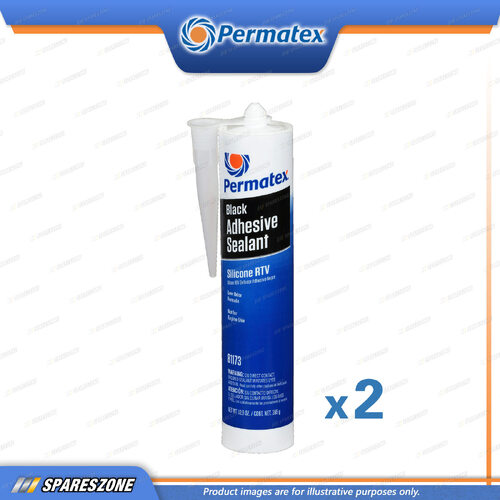 2 x Permatex Black Adhesive Sealants Silicone RTV Cart 311G Waterproof&Flexible