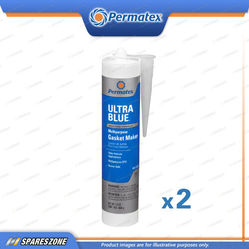 2 x Permatex Ultra Blue Gasket Maker Cart 368G Low Odor and Non-Corrosive