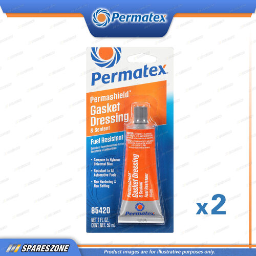 2 x Permatex Permashield Fuel Resist Gasket Dressing & Sealant Adhesive 59ML