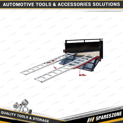 2 Pcs of Loadmaster Ladder Tread Loading Aluminium Ramp - 183cm Long x 38cm Wide