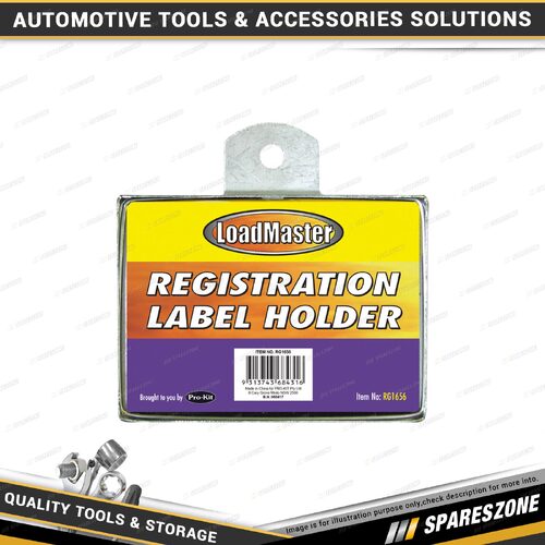 Loadmaster Registration Label Holder - Metal Rectangular Rego Label Holder