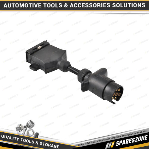 Loadmaster Trailer Adapter 7 Pin - Large Round Car Socket to Flat Trailer Plug