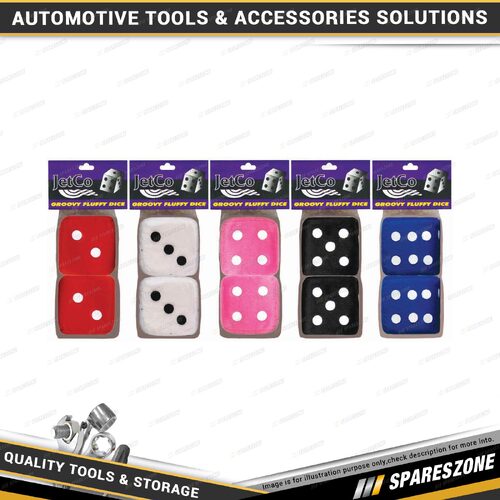 Pro-Kit Groovy Fluffy Dice - Black Color Automotive Interior Accessory