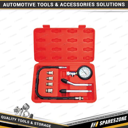 8 Pcs of PK Tool Compression Tester Set - for Petrol Engine 21 Bar Gauge