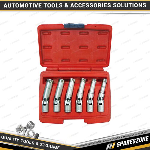 6 Pcs of PK Tool 3/8 Inch Drive Cr-V Universal Joint Glow Plug Socket Set