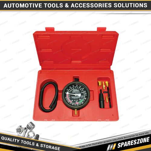 9 Pcs of PK Tool Vacuum & Fuel Pump Tester - 90mm Gauge & Adaptors