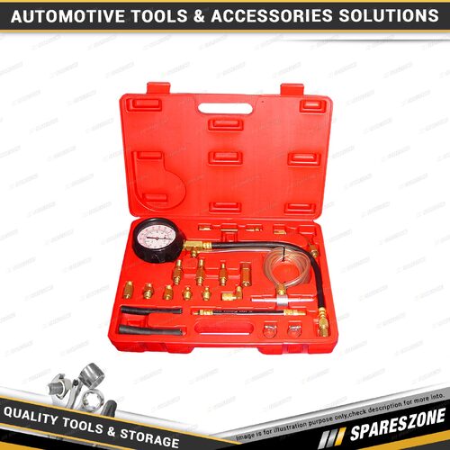 PK Tool Efi Fuel Pressure Tester Kit - 140psi Gauge & 2 Extension Fuel Hoses