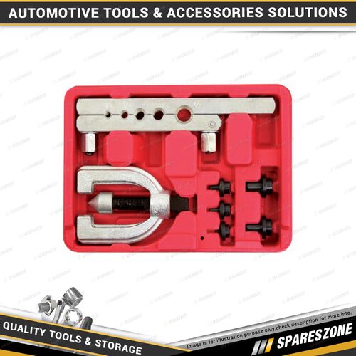 7 Pcs PK Tool Double Flaring Tool Set - 5 Adaptors 3/16" 1/4" 5/16" 3/8" & 1/2"