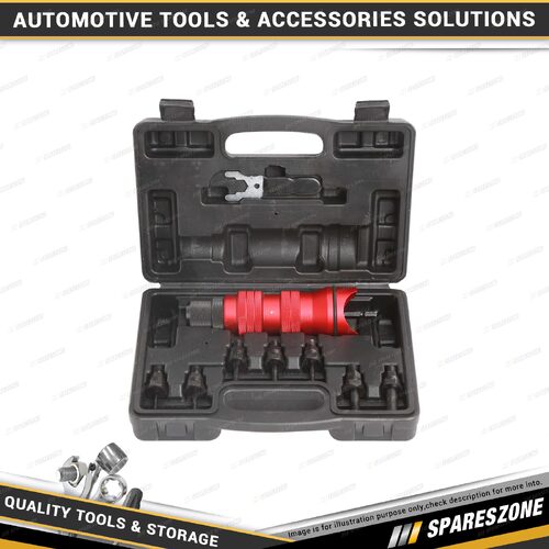 9 Pcs of PK Tool Nutsert Rivet Drill Adaptor Kit - with Metric & SAE Mandrels