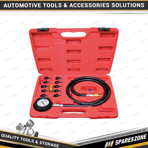 14 Pcs of PK Tool Quick Connect Oil Pressure Tester Kit - with 63mm Gauge