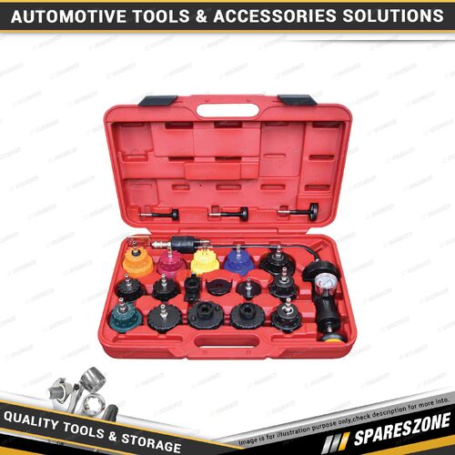 21 Pcs of PK Tool Radiator Pressure Tester Kit - Quick Click On/Off Fittings