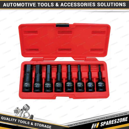 8 Pcs of PK Tool 1/2 Inch Drive 78mm Impact Hex Bits Socket Set - SNCM Steel