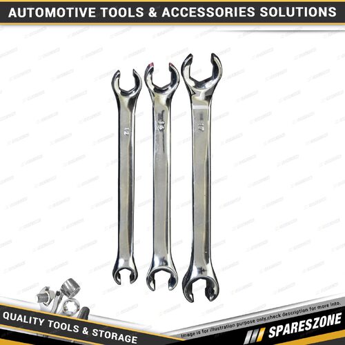 3 Pcs of PK Tool Flare Nut Spanner Set - Metric Cr-V Steel Spanners