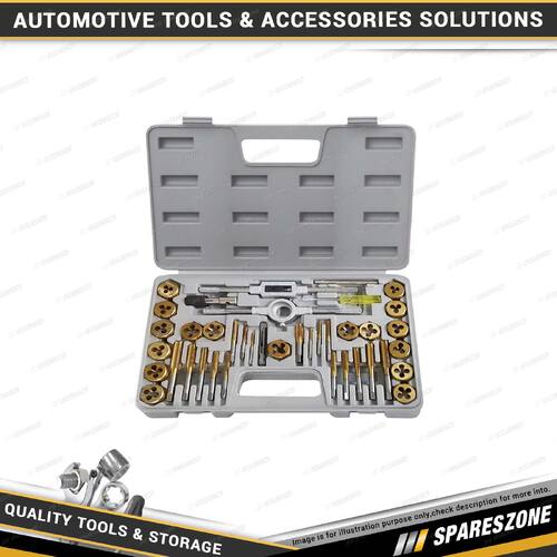 40 Pcs of PK Tool SAE Tap & Die Set - Long T Handle Adjustable Tap Wrench