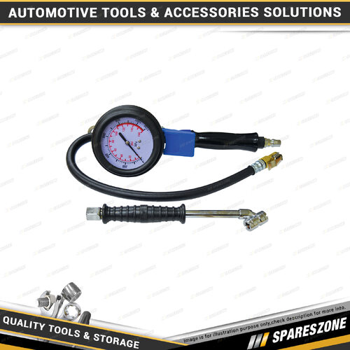 Pro-Tyre Tyre Inflator - With Dial Gauge Heavy Duty With 2 Adaptors