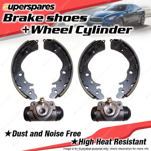 Rear 4 Brake Shoes + Wheel Cylinders for Toyota Corona RT81R RT81 1.6L