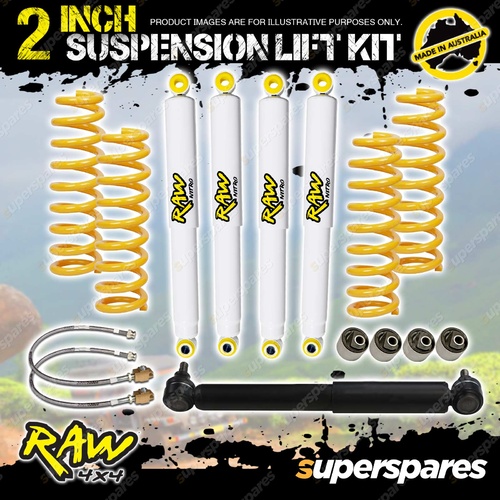 50mm Raw Nitro Suspension Lift Kit Brake lines for Toyota Landcruiser 80 105