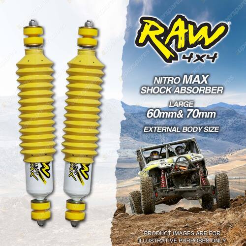 Rear 100mm Lift RAW 4x4 Nitro Max Shock Absorbers for Toyota Landcruiser 80 105