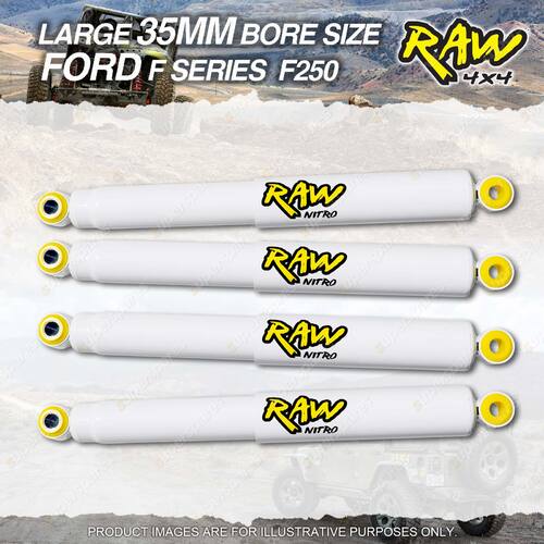 4 x Rear 50-100mm Lift RAW 4x4 Big Bore Shock Absorbers for Ford F Series F250