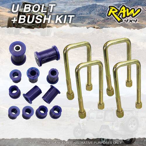 Rear RAW 4X4 Springs U Bolts + Bush Kit for Toyota Landcruiser FZJ HDJ HZJ VDJ79