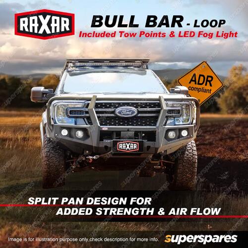 RAXAR Bull Bar with Loop & Lights & Tow Points for Ford Ranger Everest RA 22-On