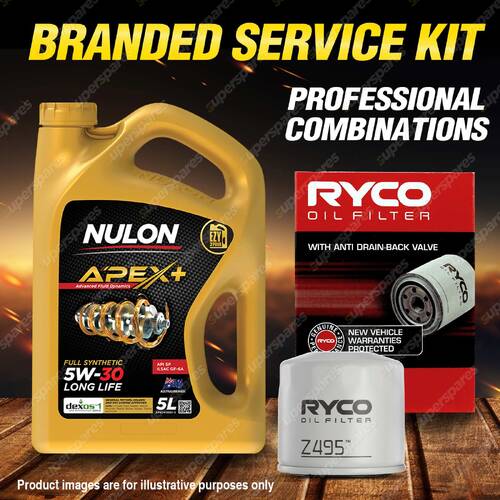 Ryco Oil Filter 5L APX5W30D1 Eng. Oil Service for Subaru Impreza Liberty Outback