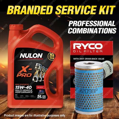 Ryco Oil Filter 5L XPR15W40 Eng. Oil Service for Mercedes Benz 200 W110 4cyl 2L