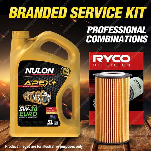 Ryco Oil Filter Nulon 5L APX5W30C3 Engine Oil Kit for Volkswagen Golf Scirocco R