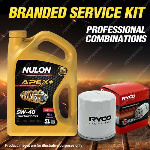 Ryco Oil Filter Nulon 5L APX5W40 Engine Oil Kit for Smart Fortwo A451 A450 R452