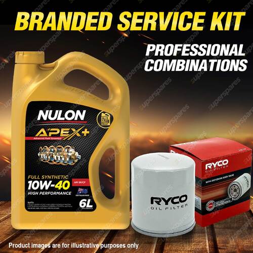 Ryco Oil Filter 6L APX10W40 Engine Oil Service Kit for Mercedes Benz 230E W123