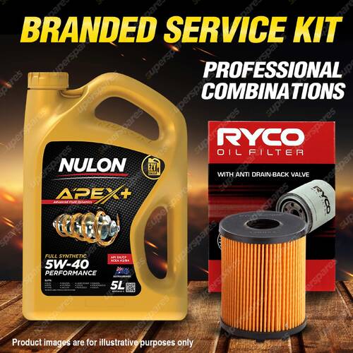 Ryco Oil Filter 5L APX5W40 Engine Oil Service Kit for Fiat Punto Turbo 4cyl 1.4L