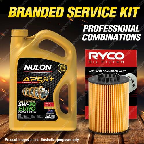 Ryco Oil Filter 5L APX5W30C3 Engine Oil Service Kit for Volkswagen Cc 3CC Passat