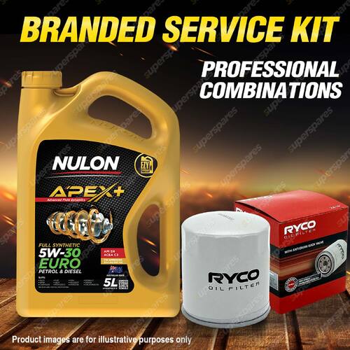 Ryco Oil Filter Nulon 5L APX5W30C3 Eng. Oil Kit for Mercedes Benz Cla200 Cla250