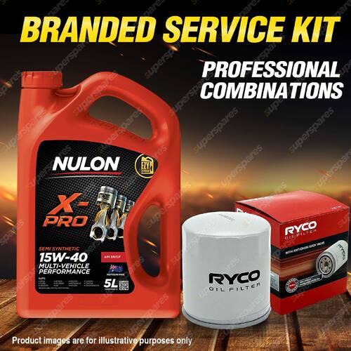 Ryco Oil Filter Nulon 5L XPR15W40 Eng. Oil Kit for Mitsubishi Colt Cordia HG BA