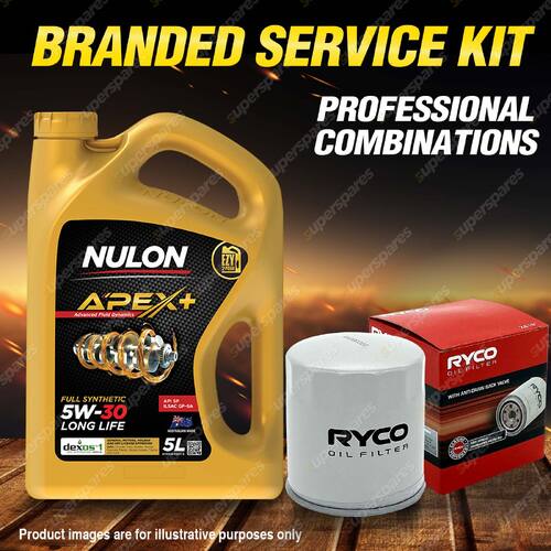 Ryco Oil Filter Nulon 5L APX5W30D1 Eng. Oil Kit for Mitsubishi Grandis BA MIVEC