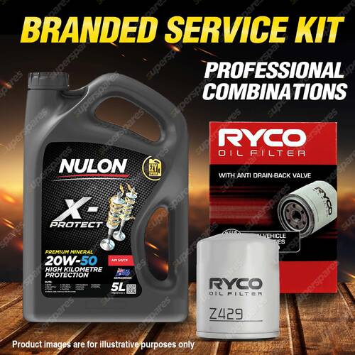 Ryco Oil Filter 5L PRO20W50 Engine Oil Service Kit for Ford Laser KQ 4cyl