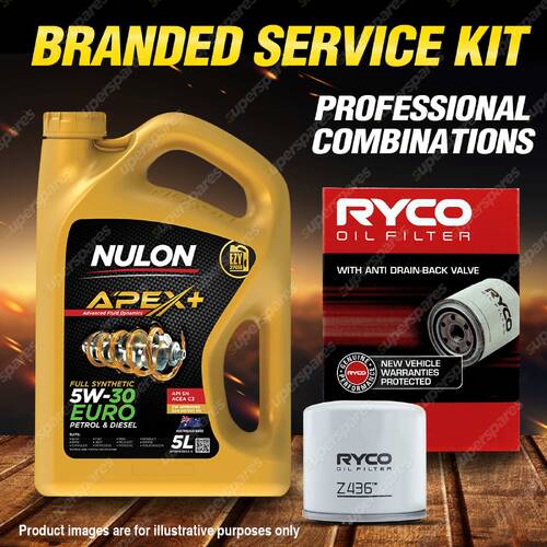 Ryco Oil Filter 5L APX5W30C3 Engine Oil Service Kit for Mitsubishi Colt RZ Turbo