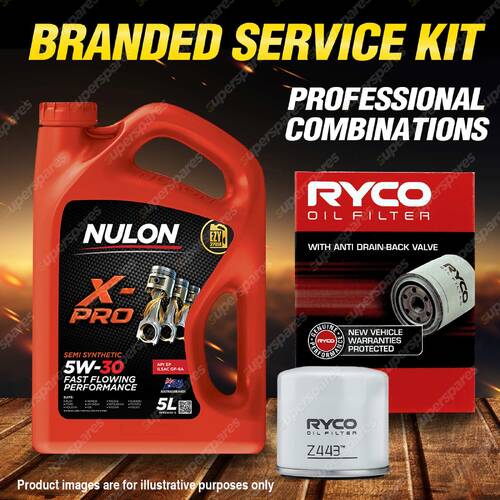 Ryco Oil Filter 5L XPR5W30 Engine Oil Service Kit for Daihatsu Yrv M200 M201