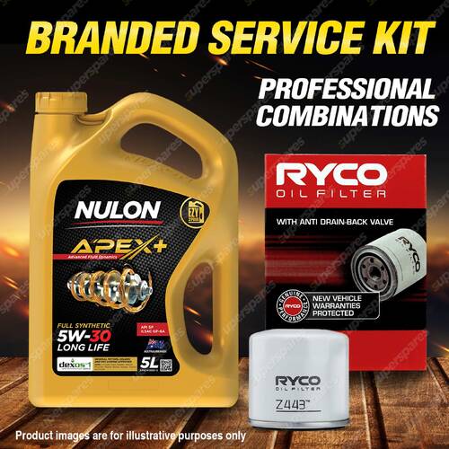 Ryco Oil Filter 5L APX5W30D1 Engine Oil Service Kit for Daihatsu Yrv M200 M201