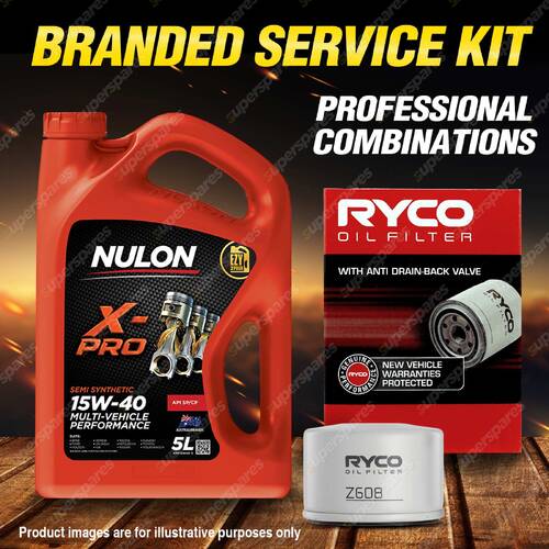 Ryco Oil Filter 5L XPR15W40 Engine Oil Service Kit for Renault Clio X65