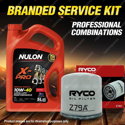 Ryco Oil Filter Nulon 5L XPR10W40 Engine Oil Kit for Kia Cerato LD Optima GD