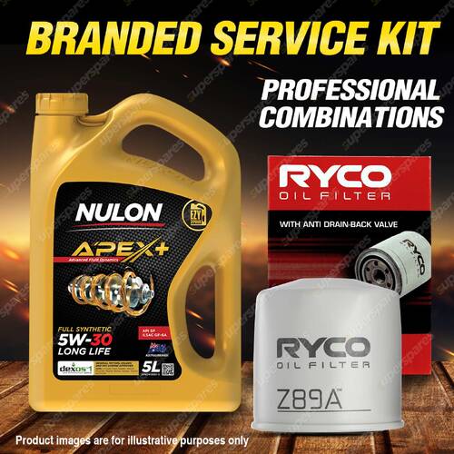 Ryco Oil Filter 5L APX5W30D1 Engine Oil Service Kit for Chrysler Voyager GS RG