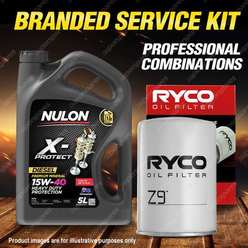 Ryco Oil Filter 5L PROHD15W40 Eng. Oil Service Kit for Ford Falcon AU I-III 6cyl