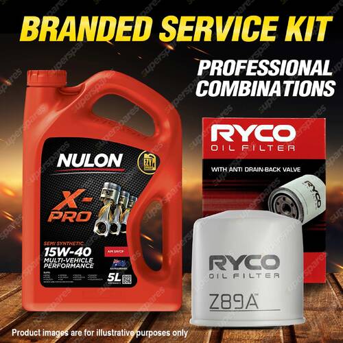 Ryco Oil Filter 5L XPR15W40 Engine Oil Service for Daihatsu Berlina F40 4cyl