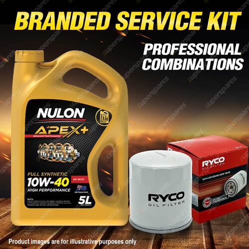Ryco Oil Filter Nulon 5L APX10W40 Engine Oil Kit for Subaru Liberty BP5 BL5 GT