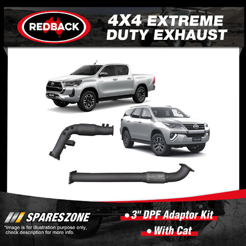 Redback 3" DPF Adaptor Kit W/ Cat for Toyota Hilux Revo GUN 123 126 136 Fortuner