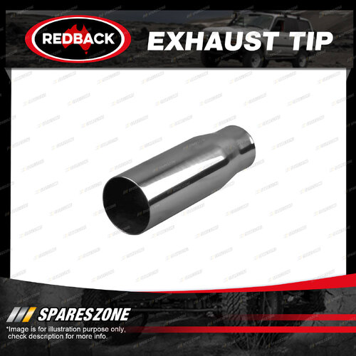 Redback Exhaust Tip Straight Cut - In 45mm 1-3/4" Out 63mm 2-1/2" L 150mm 6"