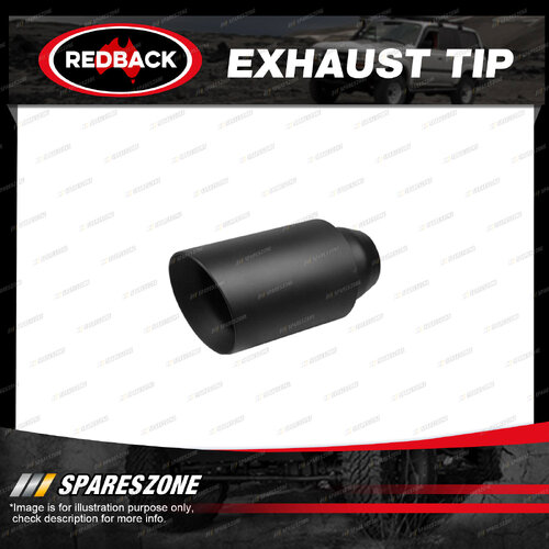 Redback Exhaust Tip - 63mm 2-1/2" In 76mm 3" Out 228mm Long Matte Black